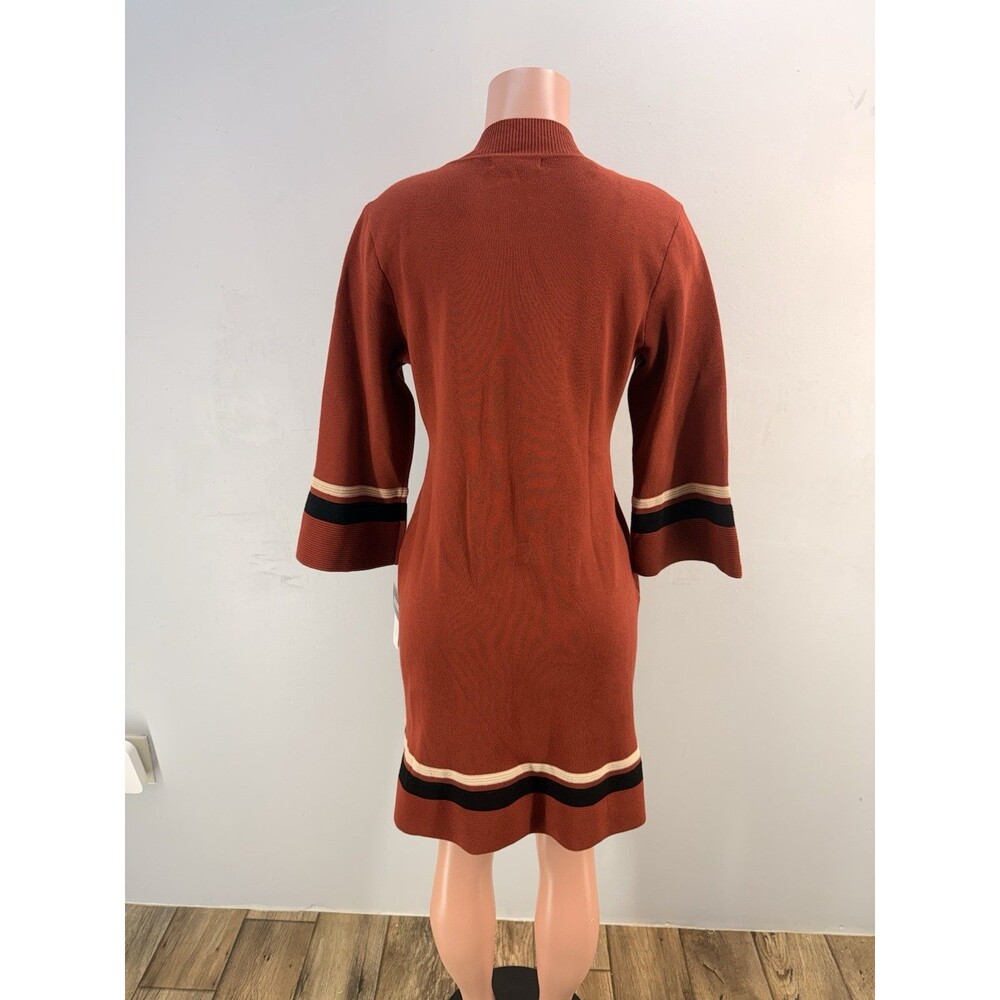 NWT Women Sandra Darren Black White Knit Sweater Dress Sz XL - Picture 3 of 15